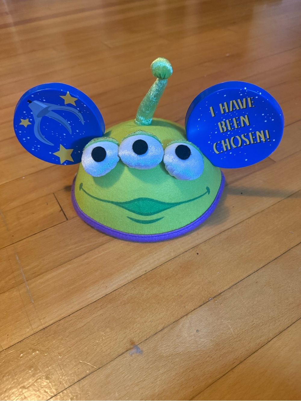 Disney Green Three-Eyed Alien Ear Hat with Blue Ears